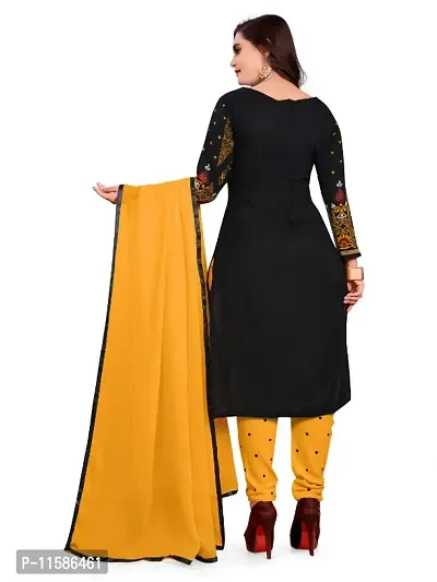 Unstitched Printed Crepe Kurta  Patiyala Dress Material with Dupatta-thumb3