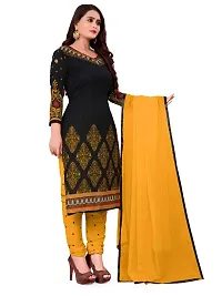 Unstitched Printed Crepe Kurta  Patiyala Dress Material with Dupatta-thumb3