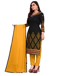 Unstitched Printed Crepe Kurta  Patiyala Dress Material with Dupatta-thumb4