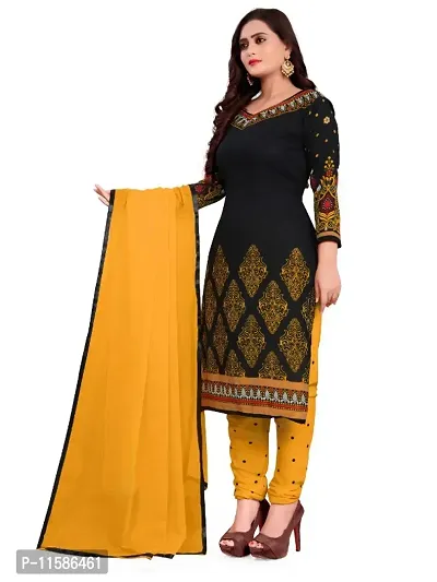 Unstitched Printed Crepe Kurta  Patiyala Dress Material with Dupatta-thumb5