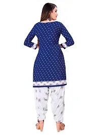 Unstitched Printed Crepe Kurta  Patiyala Dress Material with Dupatta-thumb2