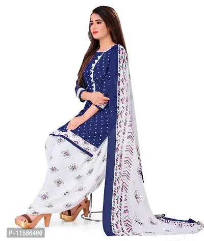 Unstitched Printed Crepe Kurta  Patiyala Dress Material with Dupatta-thumb4