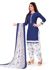 Unstitched Printed Crepe Kurta  Patiyala Dress Material with Dupatta-thumb4