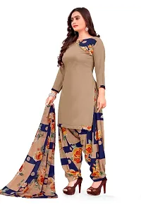 Unstitched Printed Crepe Kurta  Patiyala Dress Material with Dupatta-thumb2