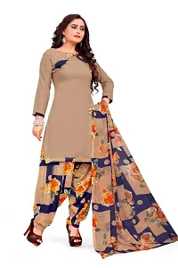 Unstitched Printed Crepe Kurta  Patiyala Dress Material with Dupatta-thumb3