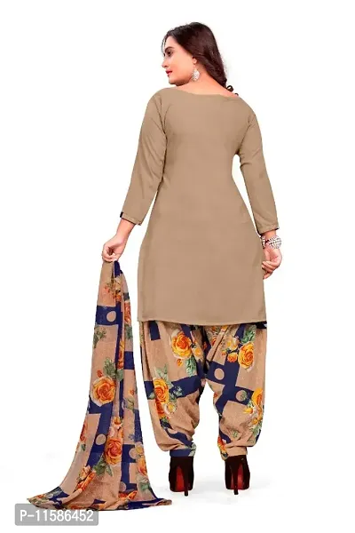 Unstitched Printed Crepe Kurta  Patiyala Dress Material with Dupatta-thumb5