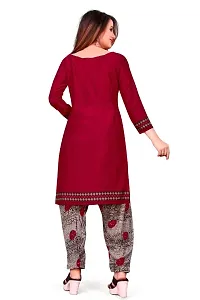 Unstitched Printed Crepe Kurta  Patiyala Dress Material with Dupatta-thumb1