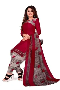 Unstitched Printed Crepe Kurta  Patiyala Dress Material with Dupatta-thumb3