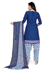 Unstitched Printed Crepe Kurta  Patiyala Dress Material with Dupatta-thumb2