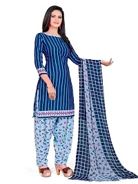 Unstitched Printed Crepe Kurta  Patiyala Dress Material with Dupatta-thumb4