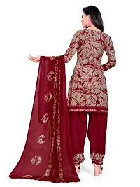 Unstitched Printed Crepe Kurta  Patiyala Dress Material with Dupatta-thumb4