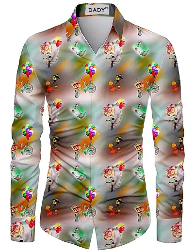 Georgues Comfy Fancy Digital Printed Unstitched Shirt Fabric Material For Men