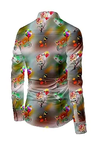 DADY? Men's Shirt, 2.35 m Cotton Blend Unstitched Fabric, Digital Printed Shirt only Fabric (Unstitched) (Flower Cycle)-thumb3