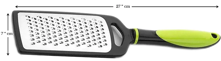 Vetalic Plastic Handle Cheese Grater, Stainless Steel Grater for Kitchen, Ginger, Garlic, Nutmeg  Chocolate Grater - Green Vegetable Grater,Cheese Grater,Fruit Grater (Pack of 3)-thumb3