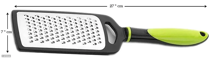 Vetalic Plastic Handle Cheese Grater, Stainless Steel Grater for Kitchen, Ginger, Garlic, Nutmeg  Chocolate Grater - Green Vegetable Grater,Cheese Grater,Fruit Grater (Pack of 3)-thumb4