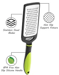 Vetalic Plastic Handle Cheese Grater, Stainless Steel Grater for Kitchen, Ginger, Garlic, Nutmeg  Chocolate Grater - Green Vegetable Grater,Cheese Grater,Fruit Grater (Pack of 3)-thumb2