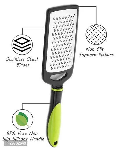 Vetalic Plastic Handle Cheese Grater, Stainless Steel Grater for Kitchen, Ginger, Garlic, Nutmeg  Chocolate Grater - Green Vegetable Grater,Cheese Grater,Fruit Grater (Pack of 3)-thumb3