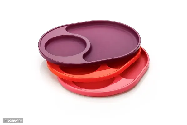 Vetalic Plastic Small Snacks Quarter Plates Side/Half Plates Set, BPA Free, Food Grade, Unbreakable Plates, Microwave Safe(Set of 6), (Multi Color Plastic Unbreakable Plates)