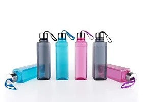 Vetalic Square Shape Water Bottle Set For Home,Fridge,School,College,Office,Gym-(Set Of 3)(Multicolor,Plastic)(Steel Cap)-thumb2