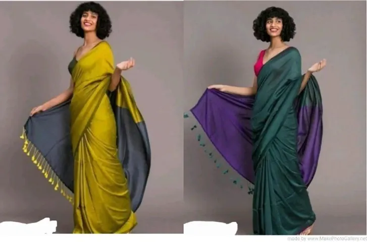 Beautiful Saree With Blouse Piece For Women Pack Of 2