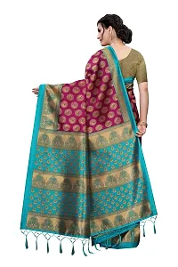 LIVA FAB Women's Art Silk Saree with Unstitched Blouse Piece (Purple  Blue)-thumb2