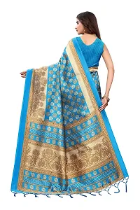 LIVA FAB Women's Art Silk Saree with Unstitched Blouse Piece (Light Blue)-thumb3