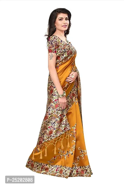 LIVA FAB Women's Art Silk Saree with Unstitched Blouse Piece [Yellow].-thumb3