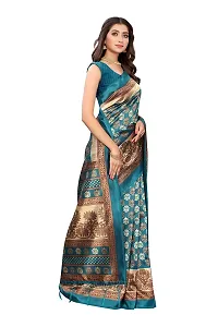 LIVA FAB Women's Art Silk Saree with Unstitched Blouse Piece (Blue)-thumb1