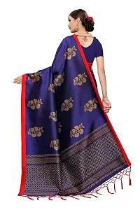 LIVA FAB Women's Art Silk Saree with Unstitched Blouse Piece (Dark Blue).-thumb3