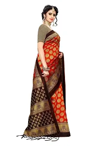 LIVA FAB Women's Art Silk Saree with Unstitched Blouse Piece (Orange  Brown)-thumb1