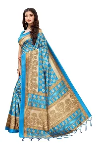 LIVA FAB Women's Art Silk Saree with Unstitched Blouse Piece (Light Blue)-thumb2