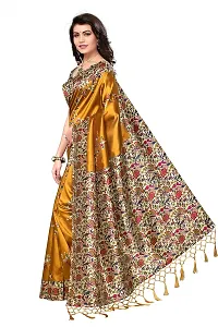 LIVA FAB Women's Art Silk Saree with Unstitched Blouse Piece [Yellow].-thumb1