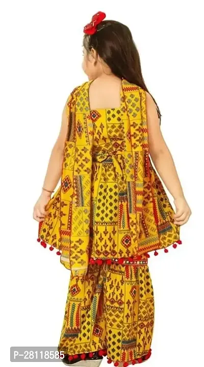 Stylish Multicoloured Cotton Blend Stitched Salwar Suit Sets For Girls-thumb2