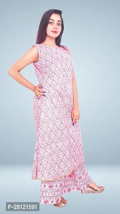 Designer Pink Cotton Blend Kurta Bottom Set For Women-thumb3