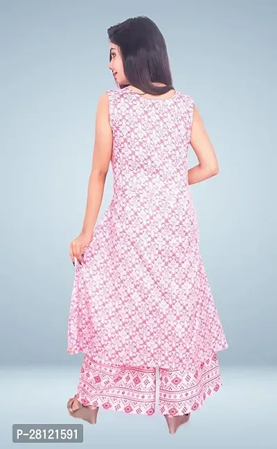 Designer Pink Cotton Blend Kurta Bottom Set For Women-thumb2