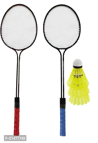 Prime Sports 2 Pc Double Shaft Racket With 3 pc Nylon Shuttle-thumb0