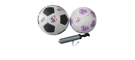 RUBBER FOOTBALL COMBO FOOTBALL SIZE 5  SIZE 3 WITH AIR PUMP  2 NEEDLE PIN