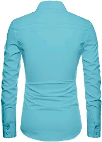 VIAANA FAB Men's Poly Cotton Casual Shirt-Fabric (Light Blue)-thumb1