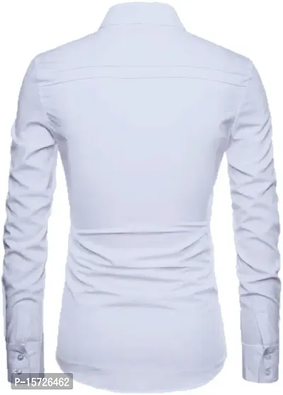 Elegant White Polycotton Printed Shirt Fabric For Men-thumb2