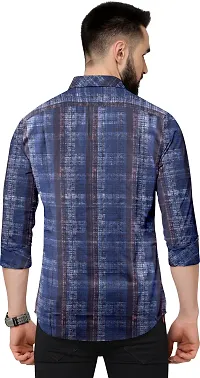 Reliable Blue Cotton Blend Printed Long Sleeves Casual Shirts For Men-thumb1