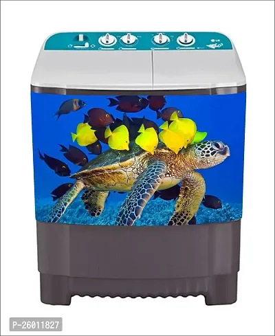 decorative abstract natural fishes water washing machine sticker-thumb2