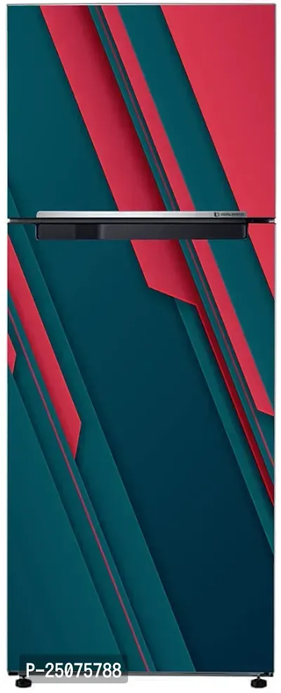 Decorative Abstract 3D Red and Dark Green Design Wallpaper Sticker for Fridge Dcor-thumb3