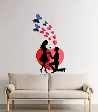 Decorative Lovely Couple with Hearts  Butterflies Wall Sticker-thumb1