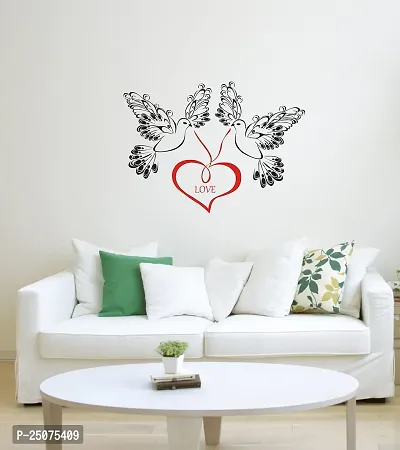 Decorative Abstract Love Birds Wall Sticker (PVC Vinyl Covering Area 91X66 cm)-thumb4