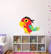 Abstract Decorative Pirate Parrot Wall Sticker (PVC Vinyl Covering Area 60X52 cm)-thumb1