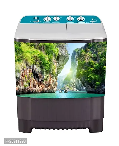 decorative abstract tree leaves nature water washing machine sticker-thumb2