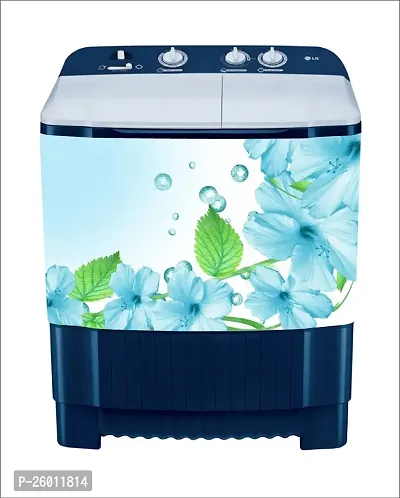 decorative abstract flower leaves washingmachine sticker