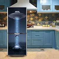 Decorative Abstract Multicolor UFO Dolphin and Dark Star Night Space Drametic Wallpaper Sticker for Fridge Dcor-thumb3