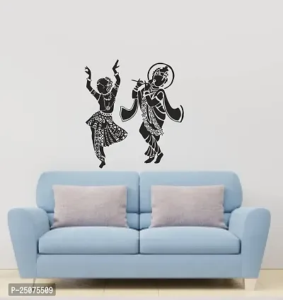 Home d?cor Dancing Radha Krishna wallsticker (PVC Vinyl Covering Area 64X171 cm)-thumb4