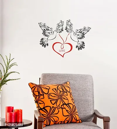 Decorative Abstract Love Birds Wall Sticker (PVC Vinyl Covering Area 91X66 cm)-thumb3